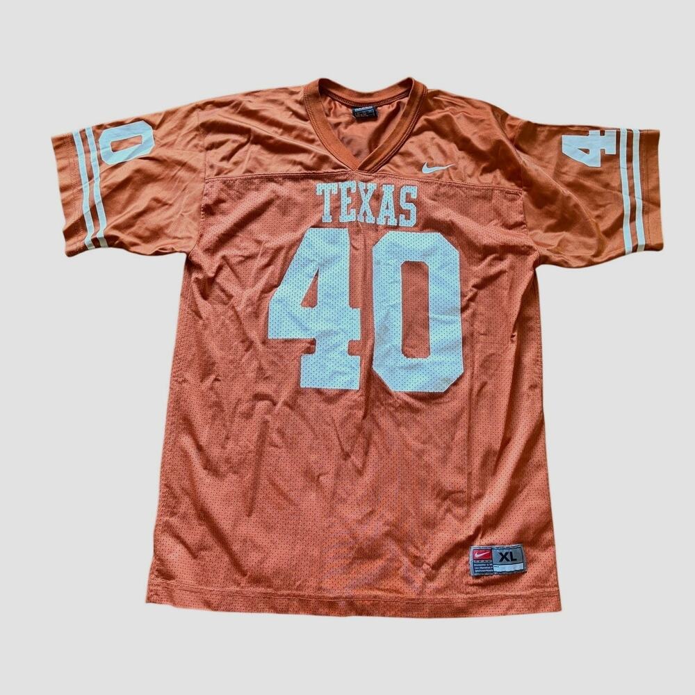 Vintage Nike Team Texas Longhorns #40 Football Jersey XL Burnt Orange Y2K